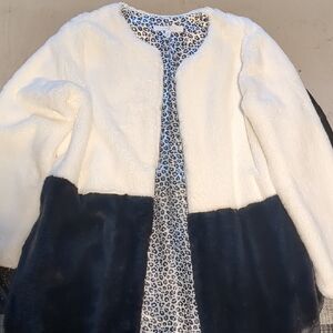 Fever Black and White Teddy Jacket
